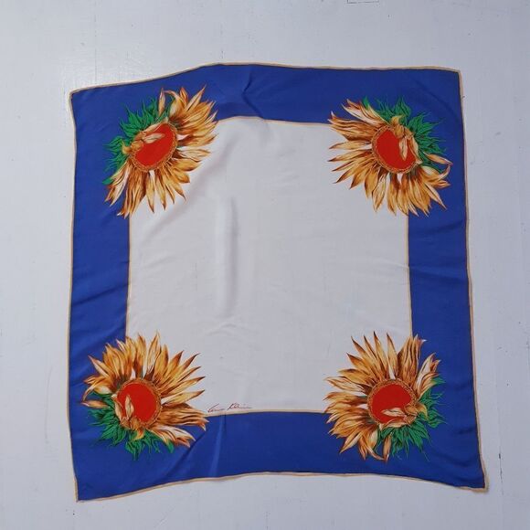 Anne Klein Sunflowers Vintage Silk Like New Scarf - Picture 8 of 9